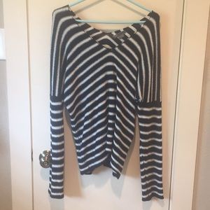 Vince Linen Deep V Neck Sweater